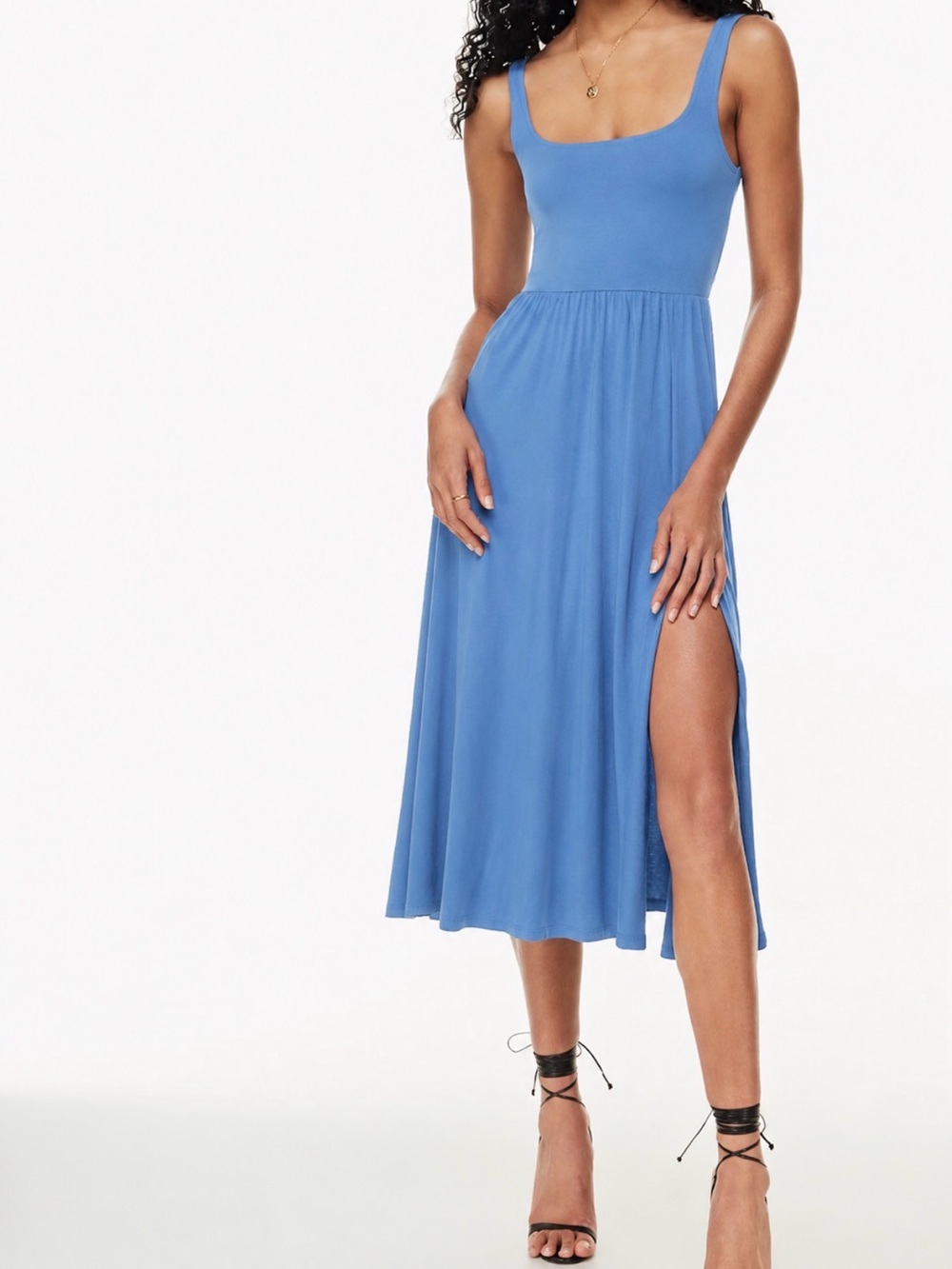Aritzia Wilfred Market Slit Dress in Bouy Bouee.